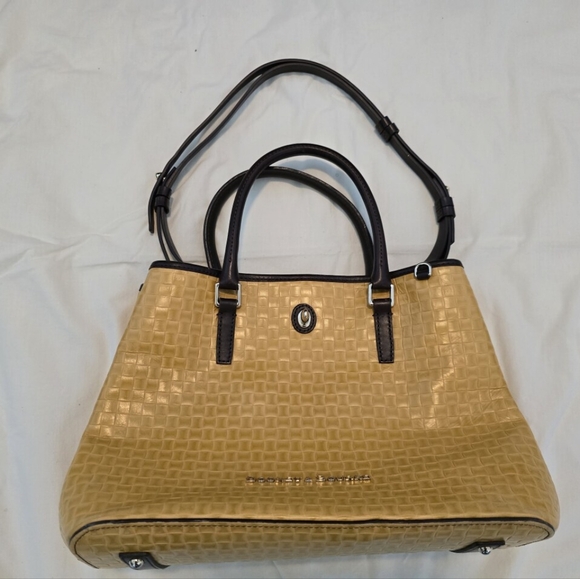 Dooney & Bourke Yellow Leather Tote Bag - Picture 2 of 7